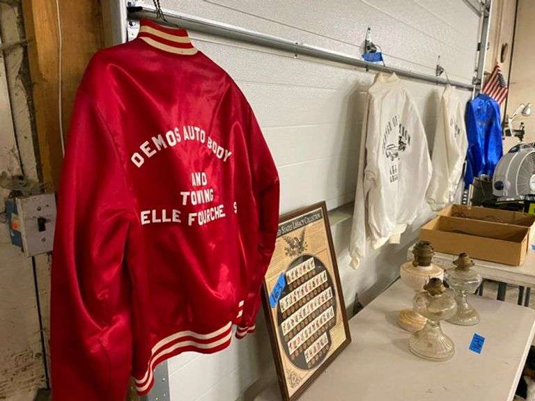 2 WHITE XL CENTER OF THE NATION ALL CAR RALLY JACKETS, ONE BLUE CENTER ...