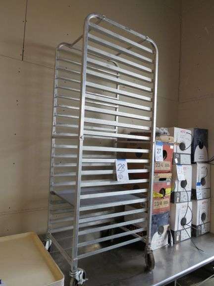 ALUMMINUM FULL PAN PROOFING RACK WITH ONE TRAY ON CASTERS - McPherson ...