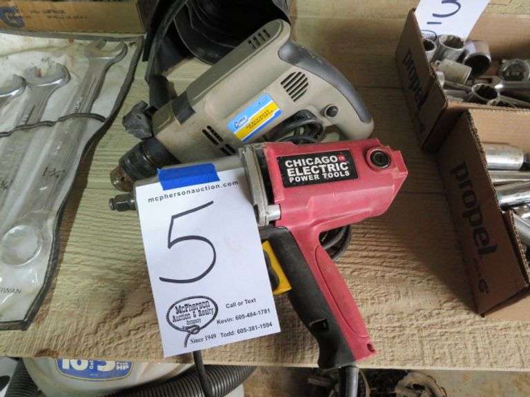 2 CHORDED POWER TOOLS 1- RATCHET AND 1 ELEC. DRILL