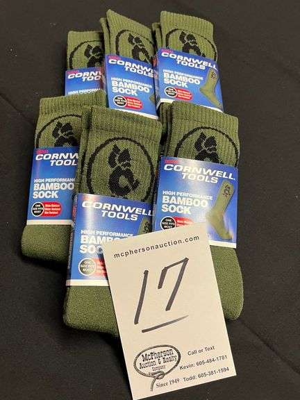 High Performance Bamboo Socks, One size fits most. 6 pair. $14/pair.
