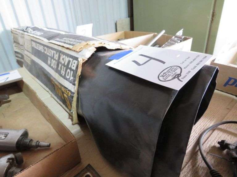 BOX OF BLACK PLASTIC SHEETING
