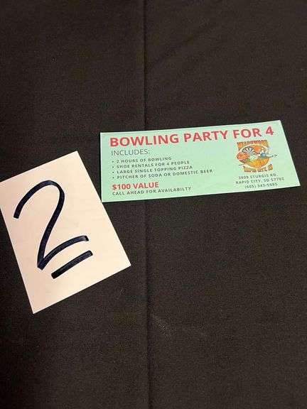 Bowling Party for Four- 2 hours of bowling, shoe rental for 4, large single topping pizza, pitcher of soda or domestic beer
