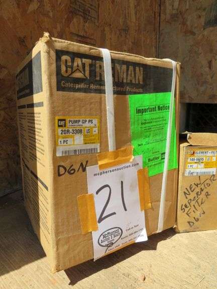 ******* DESCRIPTION UPDATE ****** THIS IS A HYDRAULIC PUMP NOT A FUEL PUMP AS PREVIOUSLY DESCRIBED ***** CATERPILLAR 20R-3308 HYD. PUMP -UNUSED REMAN IN THE BOX AND CAT 146-6695 SEPERATOR FILTER BOTH NEW IN BOX - THESE FIT THE D6N MACHINE