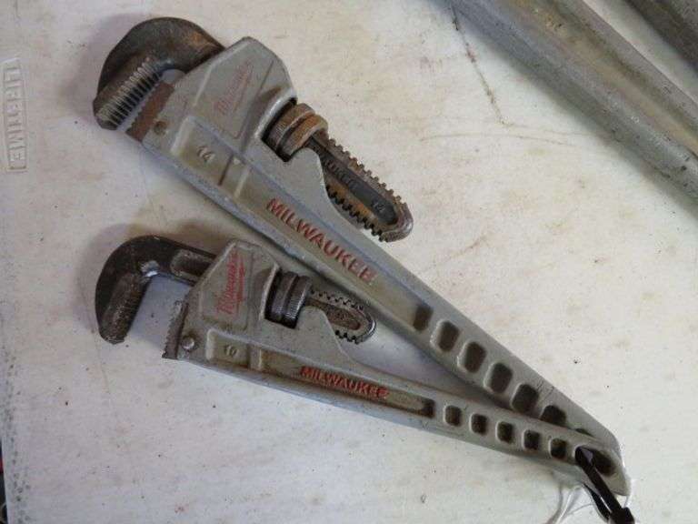2-MILWAUKEE 10" & 14 " ALUM. PIPE WRENCHES BOTH TO GO ONE MONEY
