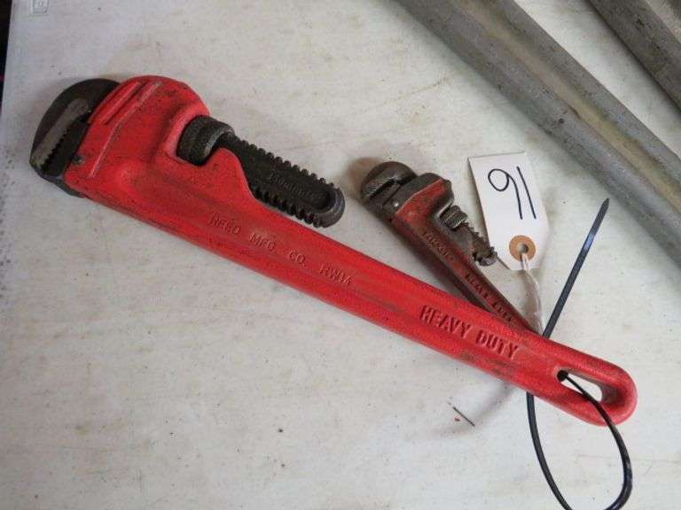 2 REED 14" & 6" PIPE WRENCH BOTH TO GO ONE MONEY