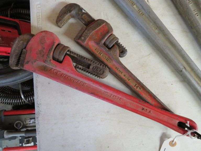 2 ACE 18" AND RIGID 14" STEEL PIPE WRENCH BOTH TO GO ONE MONEY