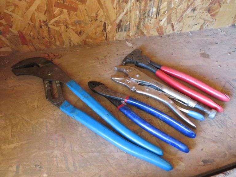 FENCING PLIARS AND 2 PLIARS AND CHANNEL LOCK SLIP GRIPS