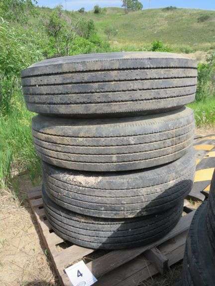 4 TRUCK TIRES, 11R 22.5