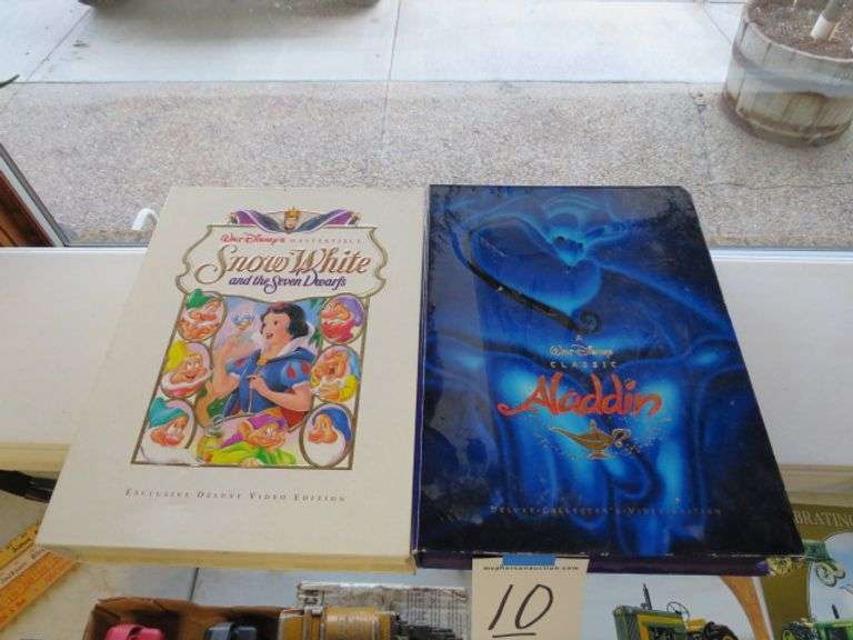 DISNEY ALLADIN AND DISNEY SNOW WHITE DELUXE COLLECTOR VIDEO SETS - ALL INTACT!!