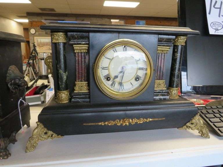 MANTLE CLOCK - WITH WORKINGS AND HAS A BACK