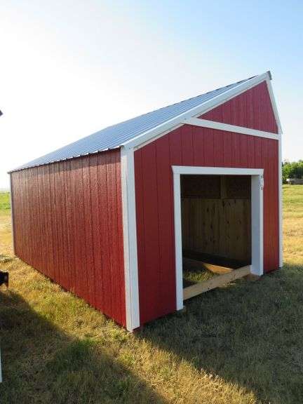 AMISH BUILT 10'9"  X 16' RUN IN SHED - ON SKIDS - METAL ROOF - LINED WITH PINE - MOVING IS AVAILABLE FOR FEE - Delivery is available $250.00 minimum or $5.25 per loaded mile. Call 605-381-2525 for shipping quote to your location