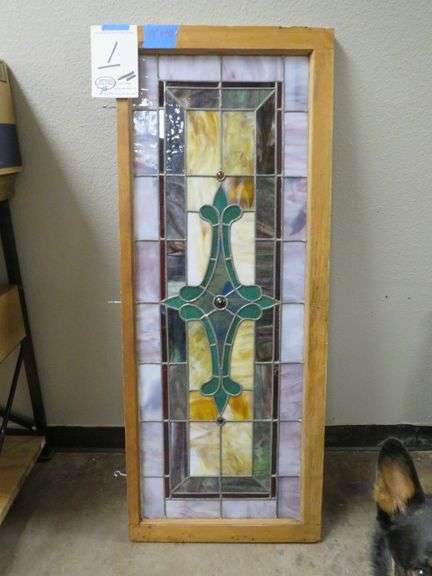 FRAMED STAINED GLASS 19"X48"