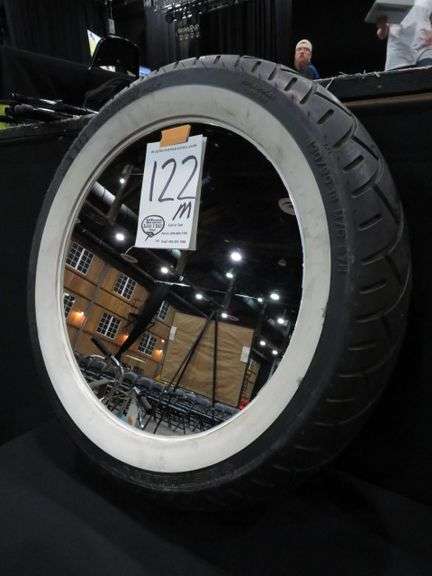 ROUND MOTORCYCLE TIRE MIRROR 25" OUTSIDE / 17" GLASS