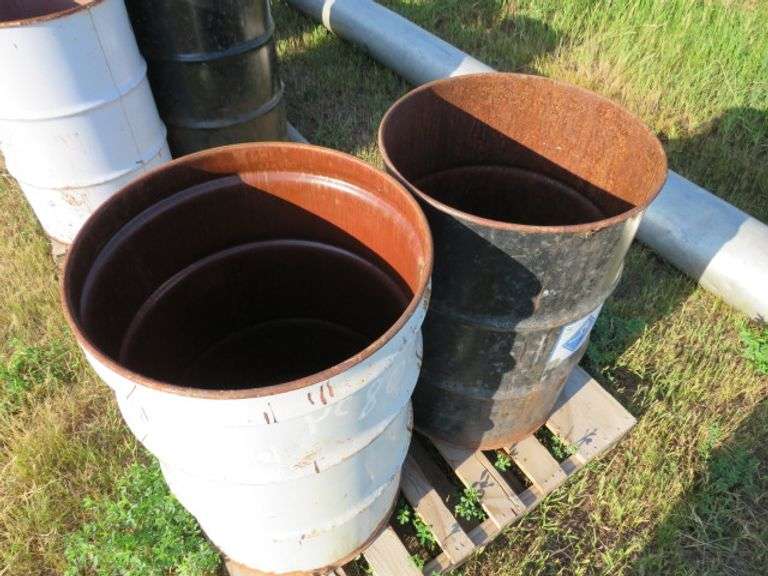 2 - OPEN TOP STEEL BARRELS