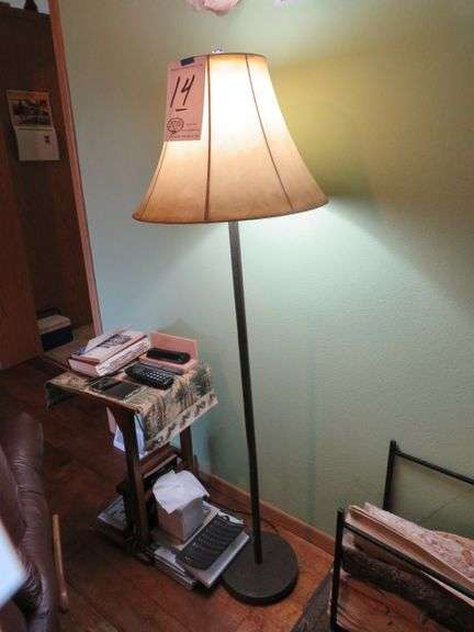 FLOOR LAMP APPROX. 60" TALL AND 2 ARTIFICIAL TREES INCLUDED WITH THIS LOT APPROX. 6' TALL