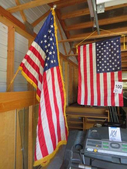 TWO AMERICAN FLAGS