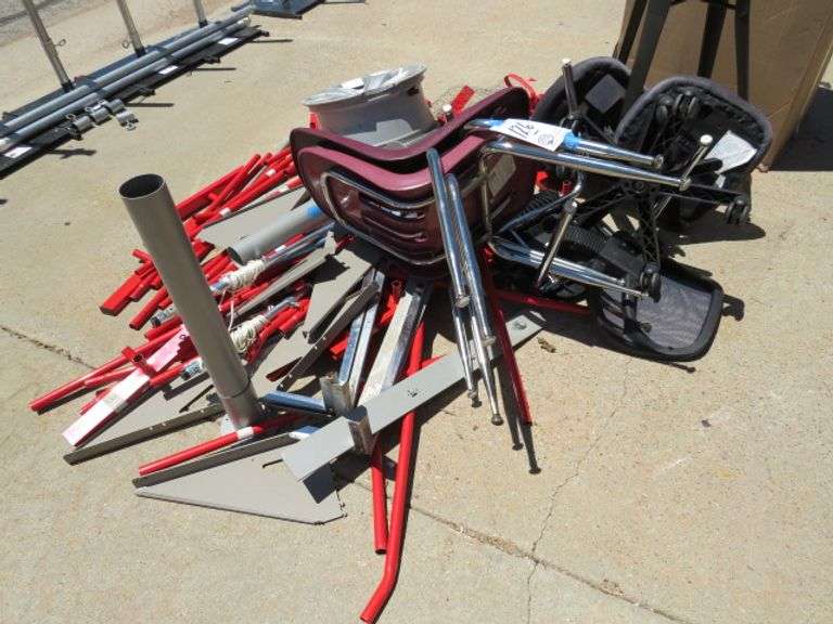 GROUP OF REPAIRABLES - CHAIRS  & SCRAP METAL
