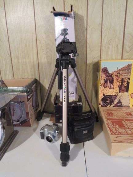 **** description update**** VELBON CX 544 TRI POD, CAMERA, CASE AND ETC - *** the nikon camera box in this lot is empty and his for the camera in lot #48. We will remove this box and place it with lot #48.