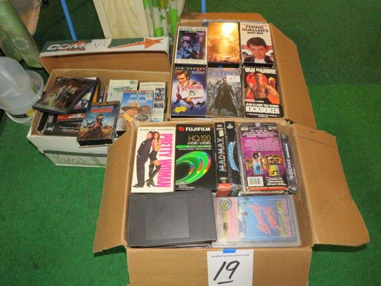 3 LARGE BOXERS OF MOVIES VHS & DVD