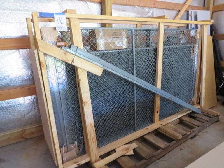 METAL MESH TYPE SECURITY FENCING - FOUR 37" X 8 1/2' - FOUR 47" X 8 1/2' - FOUR 57" X 8 1/2' - USE FOR TOOL SECURITY, DOG KENNELS, LOCK UP AREA OR ETC. - IT'S ALL BRAND NEW AND UNUSED IN THE CRATE YET