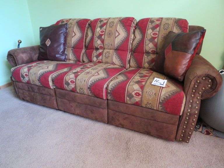 MEGGETT & PLATT RUSTIC DESIGN SOFA W/END RECLINERS