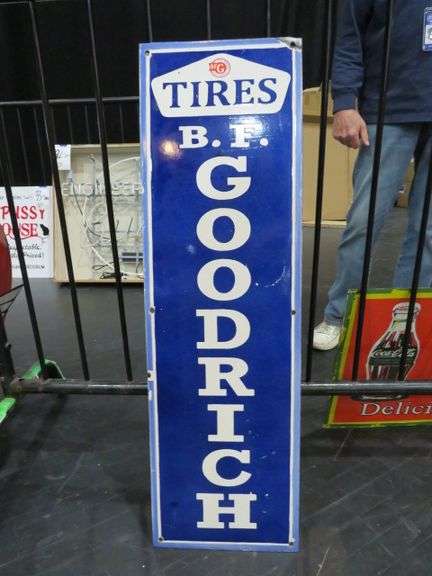 B.F. GOOD RICH PORCELAIN SIGN 12X40" SINGLE SIDE