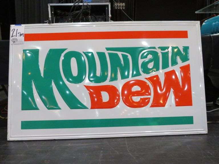 MOUNTAIN DEW SIGN, 58"X34"