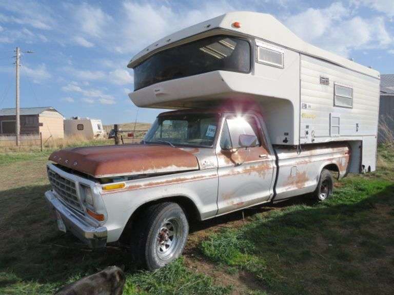 Ford Rodeo Rig 1979 FORD F 350 CUSTOM REG CAB PICKUP W/ AMERIGO CAMPER RODEO RIG - VIN ...