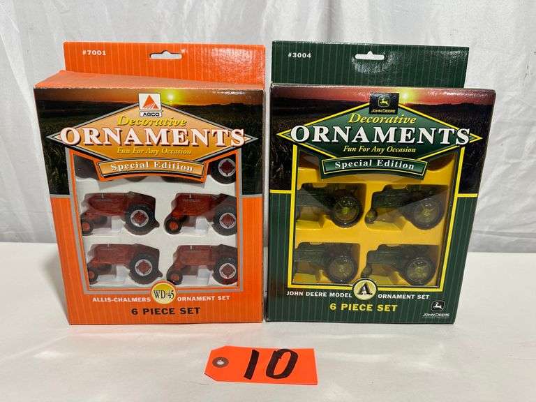 John Deere Model A & Allis-Chalmers WD-45 Ornaments