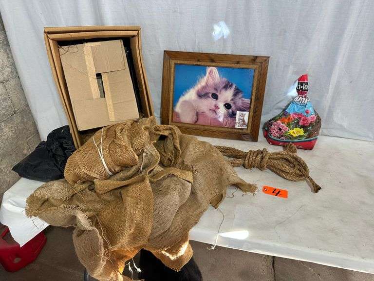 Burlap, Rope, Framed Print, Potting Soil