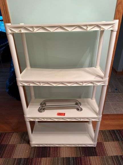 Plastic Shelving Unit, Grab Bars