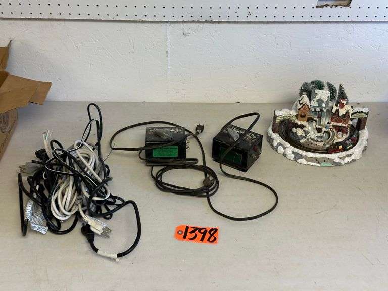Transformers, Power Cords, Fiber Optic Village w/ Train