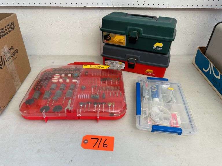 Rotary Tool Accessories, Toolboxes, Fishing Tackle