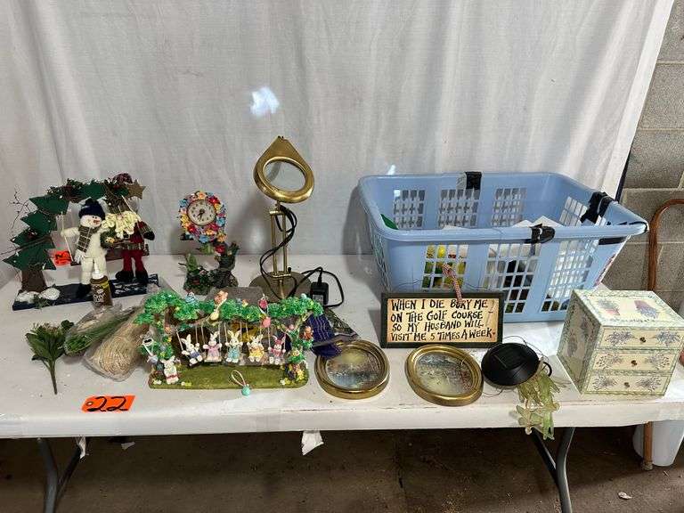 Lamp, Assortment of Décor, Laundry Basket