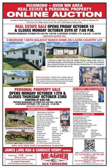 Richmond / Avon Area Country Home Online Real Estate Auction
