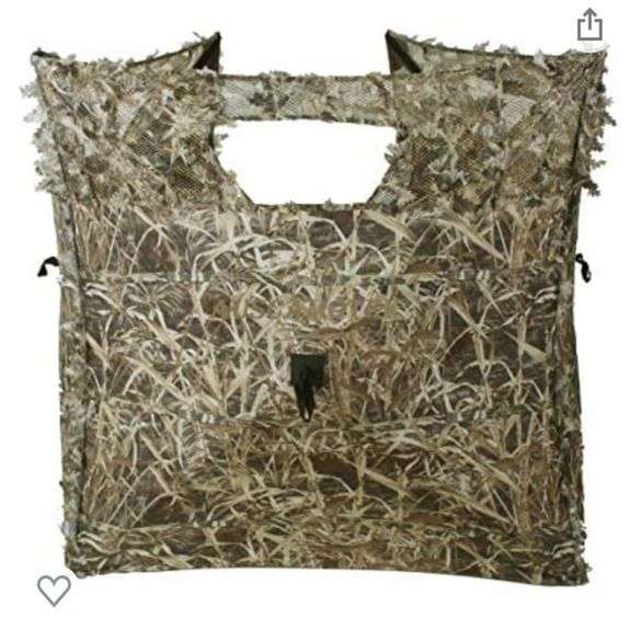 AUSCAMOTEK 5x10 Feet Hunting Ground Blind - Adjustable Height Camouflage For Turkey, Deer & Duck Hunting