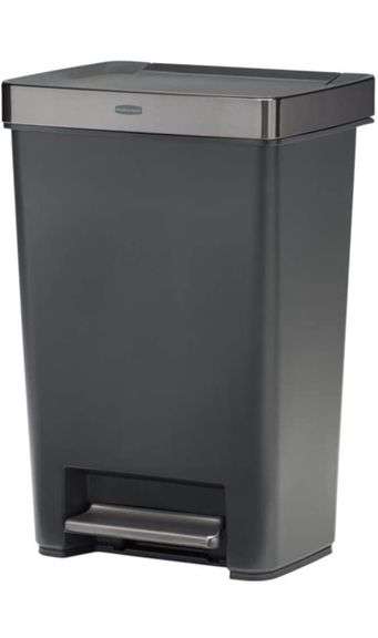 Rubbermaid 2.6-Gallon Charcoal Stainless Steel Wastebasket, Slim Space - View #7