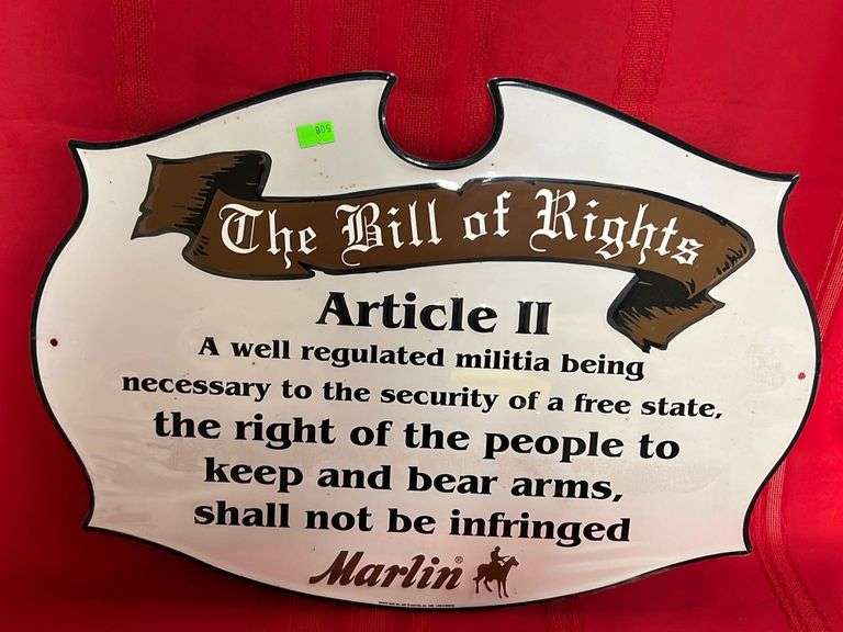 Metal The Bill of Rights sign - Metzger Property Services, LLC