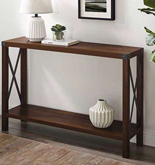 Walker Edison Sedalia Modern Farmhouse Metal X Entry Table, 46 Inch ...