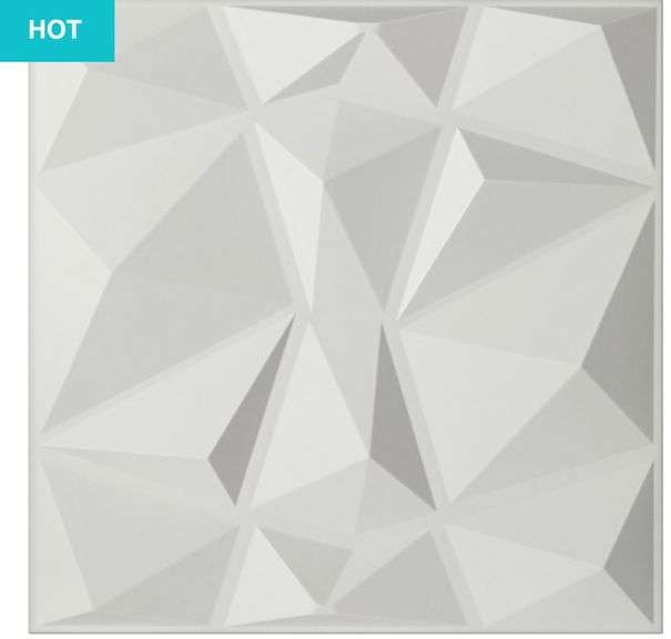 Art3d Textures 3D Wall Panels White Diamond Design Pack of 12 Tiles 32 ...