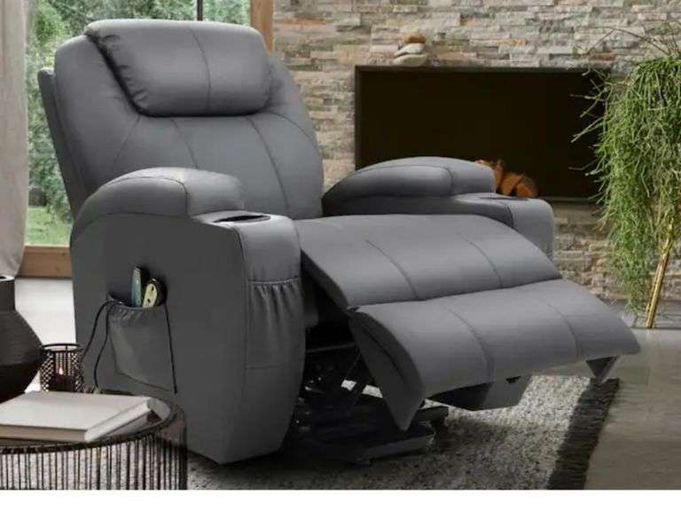 LACOO Big and Tall Gray Power Lift Recliner Chair for Elderly with