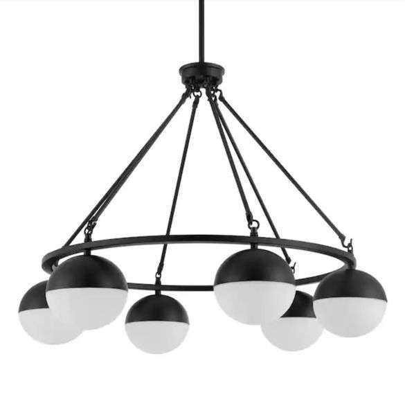 Home Decorators Collection Palla 6Light Black Globe Chandelier with