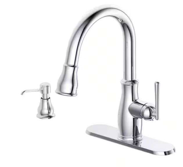 Glacier Bay Kagan Single Handle Pull Down Sprayer Kitchen Faucet with