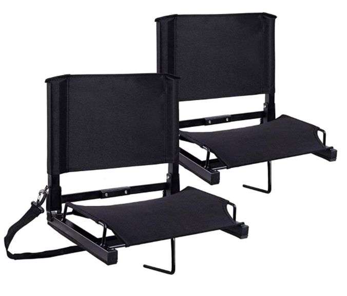 thumbnail image 2 of Portable Stadium Seat For Bleachers With Back Support, Folding Bleacher Chair With Cup Holder And Shoulder Strap Red 2 of 9