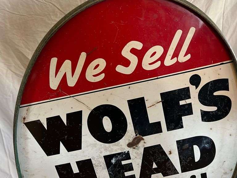 WOLF′S HEAD MOTOR OIL ヴィンテージ 看板 14-202 | BigBe