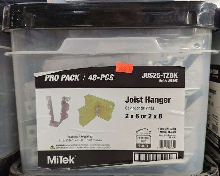 Mitek 2 in. x 6 in. G185 Slant Nail Face Mount Joist Hanger 48pc