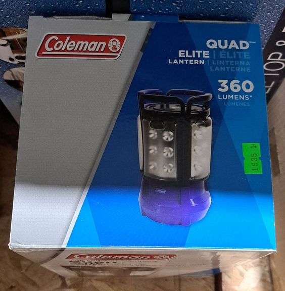 Coleman battery powered Quad Elite lantern 360 lumens 400hrs like new