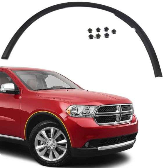 Front Right Fender Flare For 2011-2020 Dodge Durango - Black Bolt-On Wheel Arch Moulding With Hardware