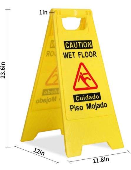 6 Pack Caution Wet Floor Sign, A-Shaped Foldable Sturdy Bilingual - View #9