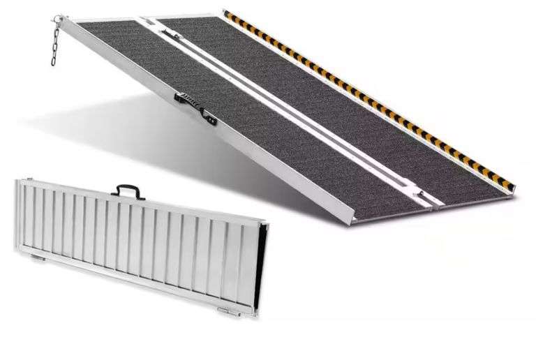 VEVOR 4 ft. Portable Wheelchair Ramp 48 in. L x 29 in. W x 2 in. H Non ...